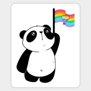 Rainbow Flag Panda Magnet